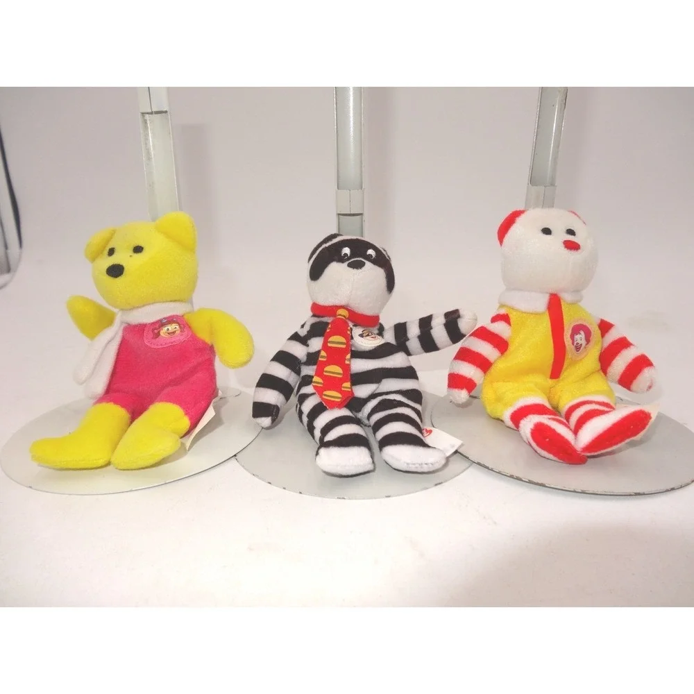 Ty Teenie Beanie Babies McDonalds Ronald Hamburglar Birdie Bear Set